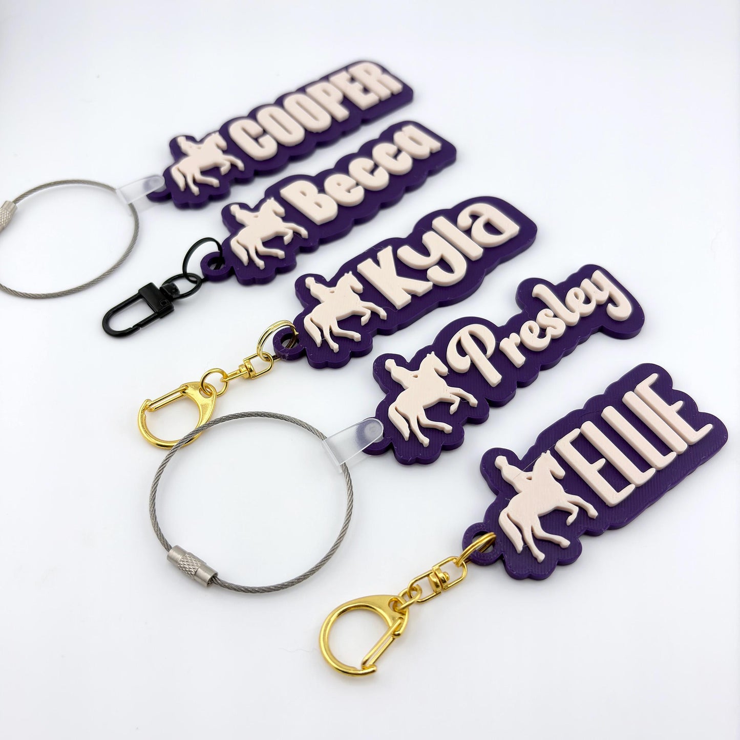Personalized Equestrian Horse Name Tag Keychain