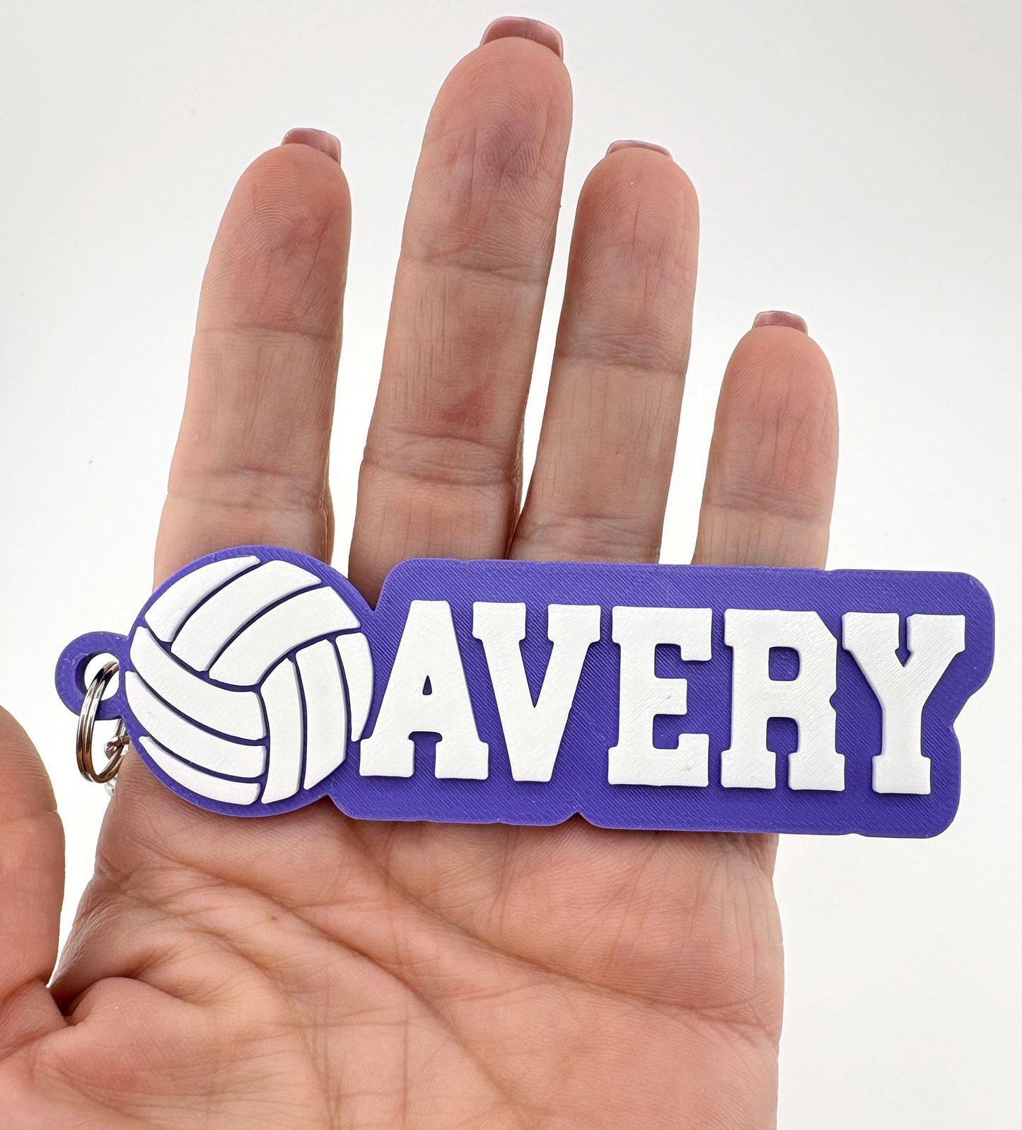 Personalized Volleyball Name Tag Keychain