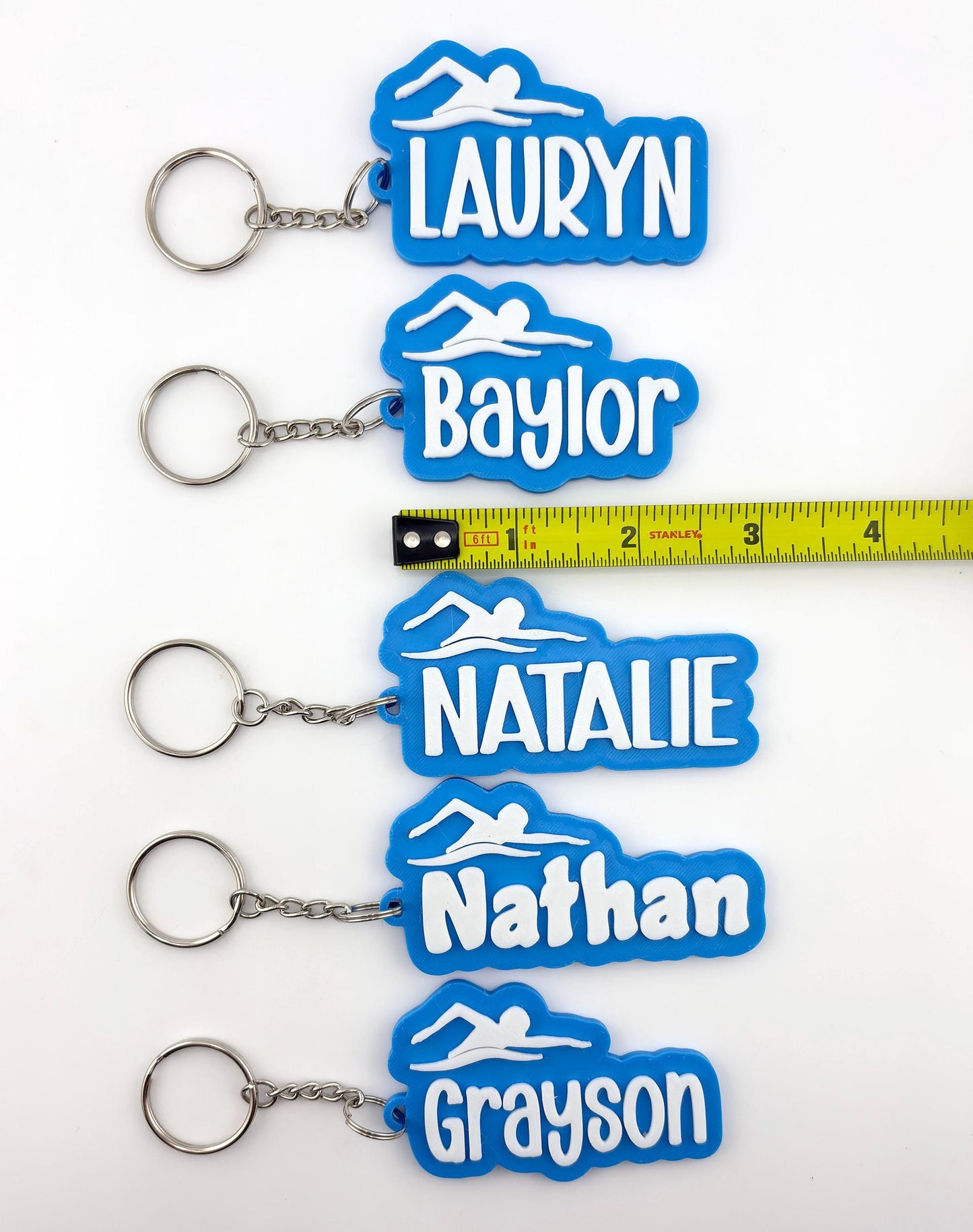 Personalized Swim Name Tag Keychain