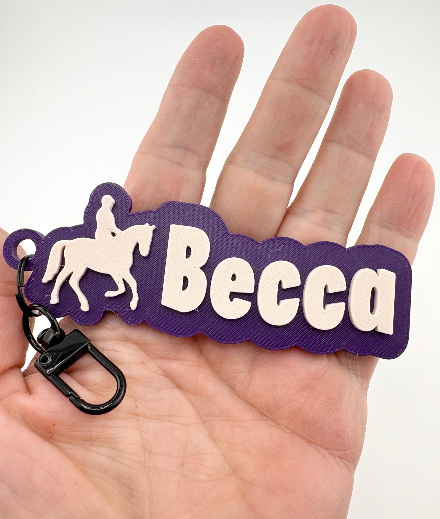 Personalized Equestrian Horse Name Tag Keychain