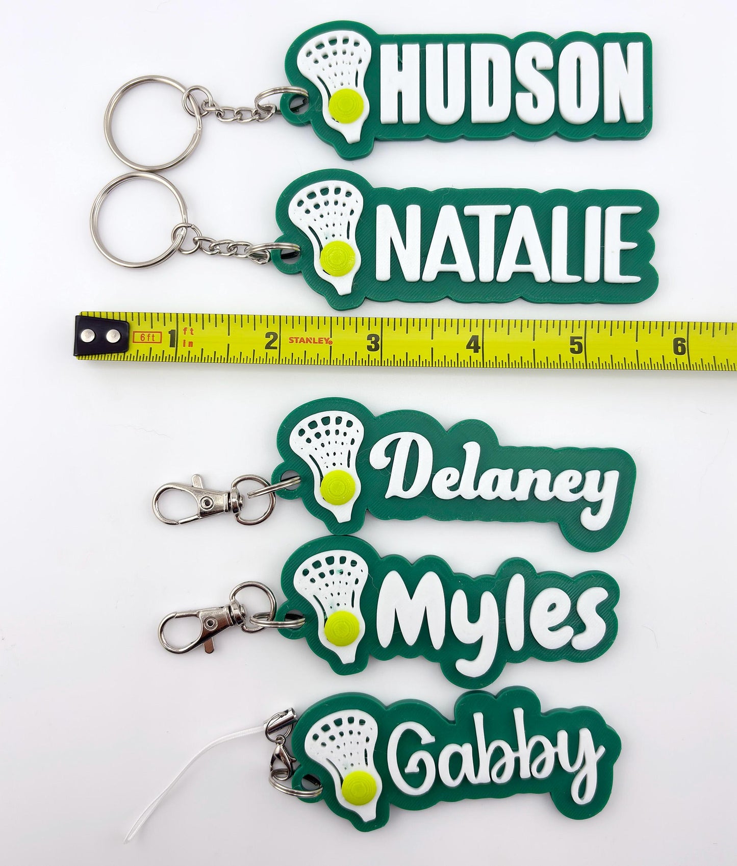 Personalized Lacrosse Name Tag Keychain