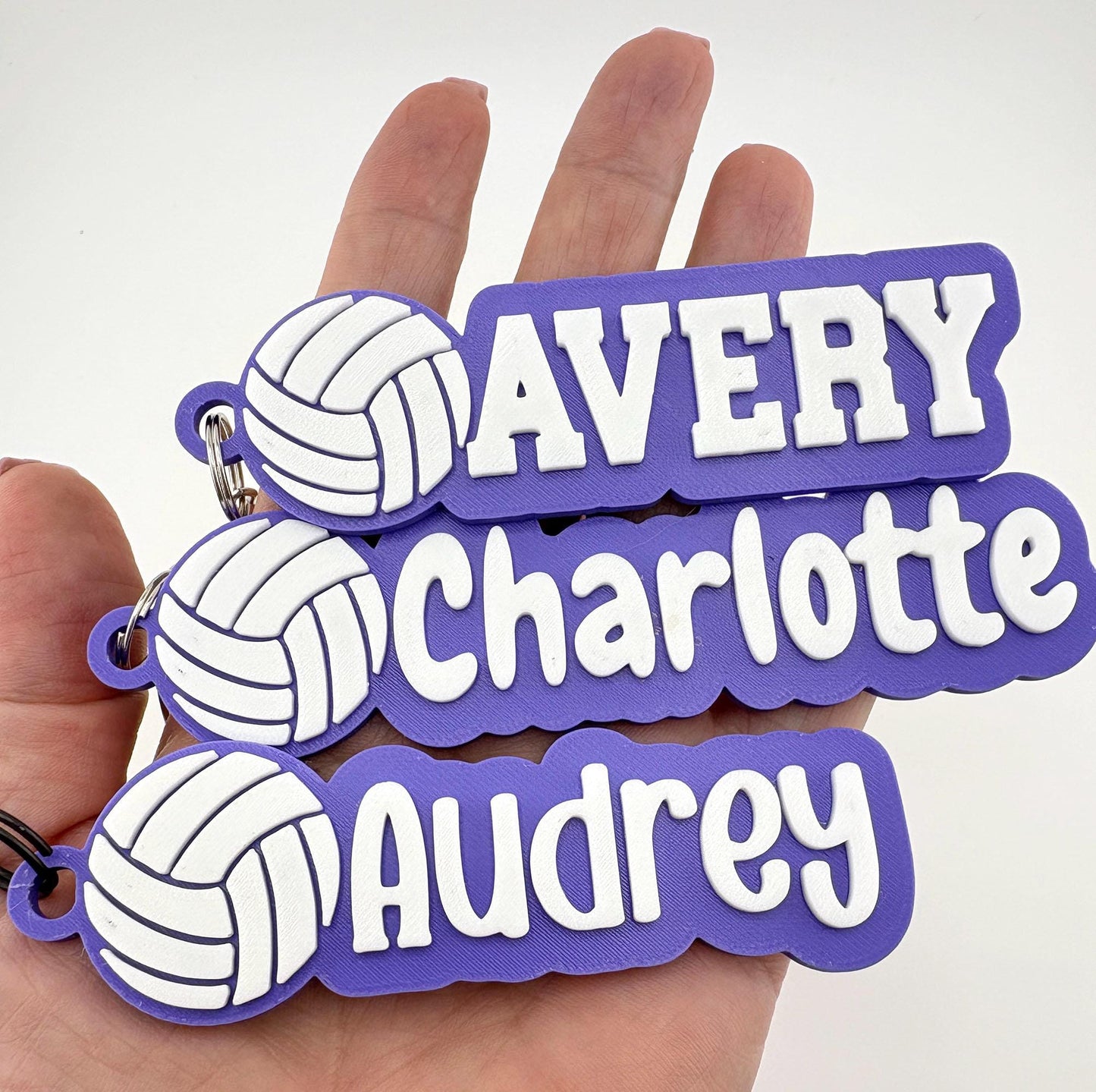 Personalized Volleyball Name Tag Keychain