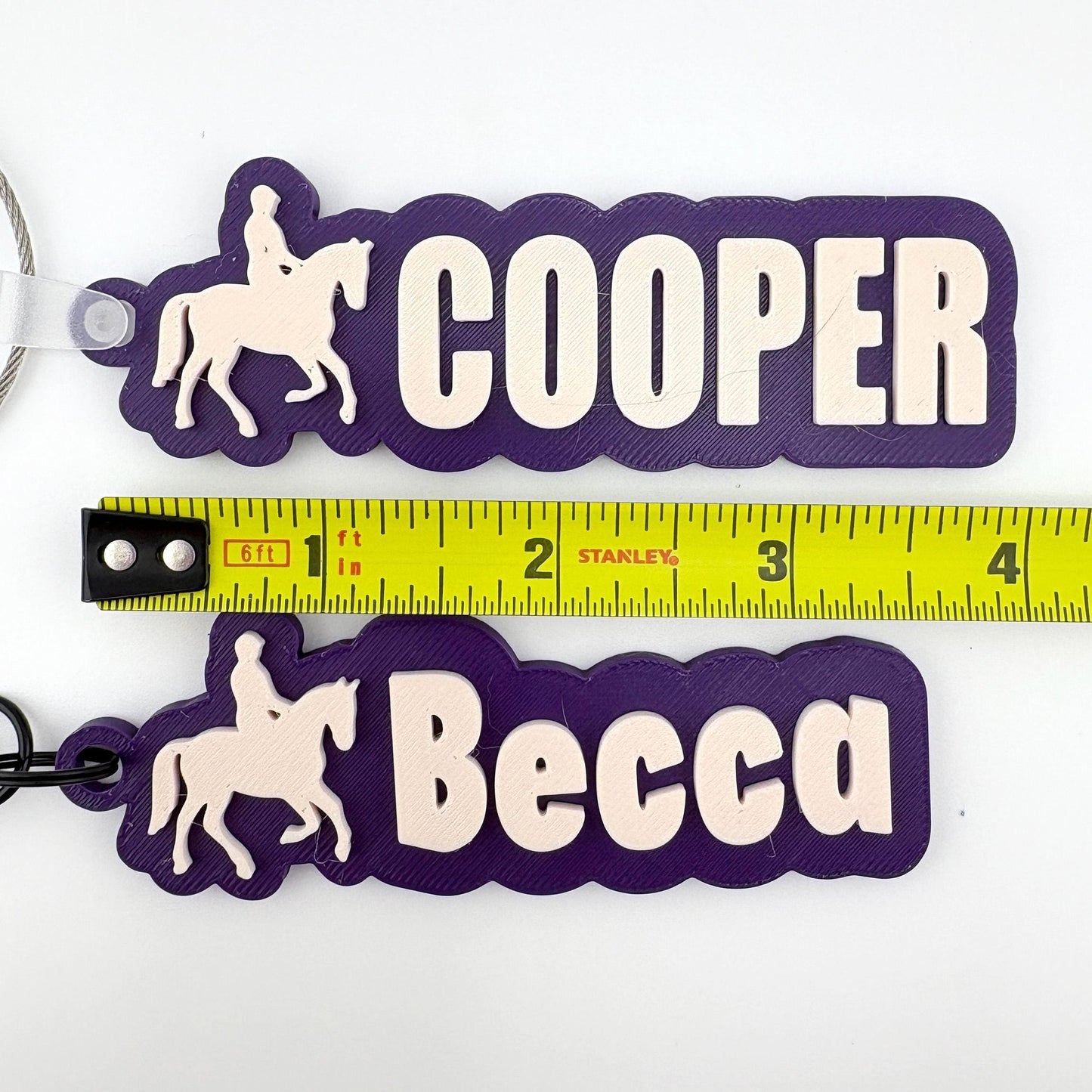 Personalized Equestrian Horse Name Tag Keychain