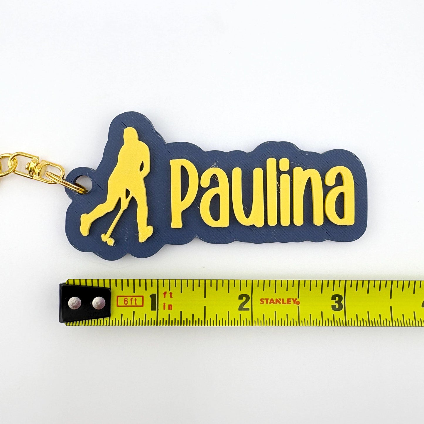 Personalized Field Hockey Name Tag Keychain
