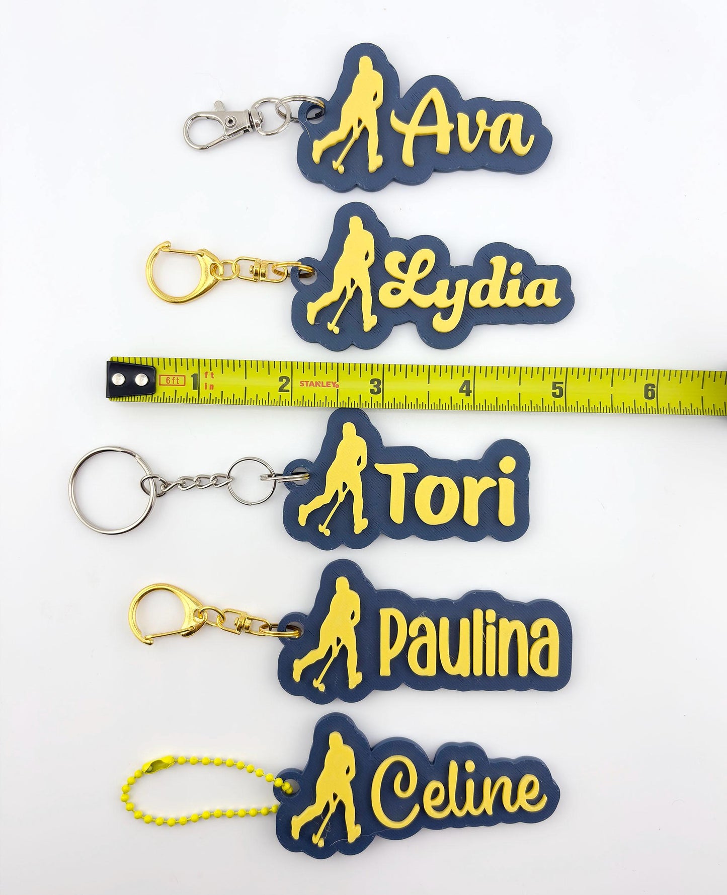 Personalized Field Hockey Name Tag Keychain