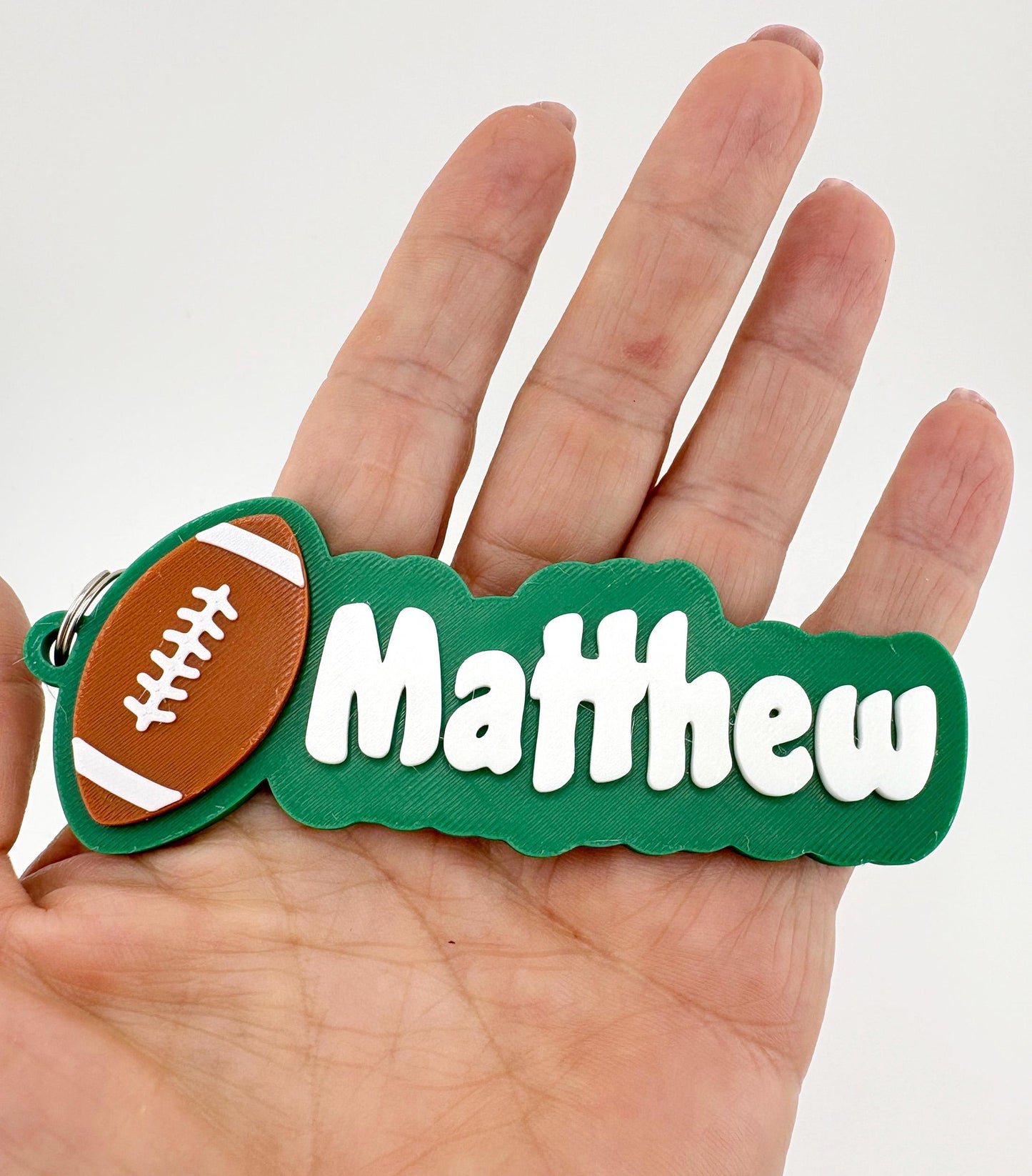Personalized Football Name Tag Keychain