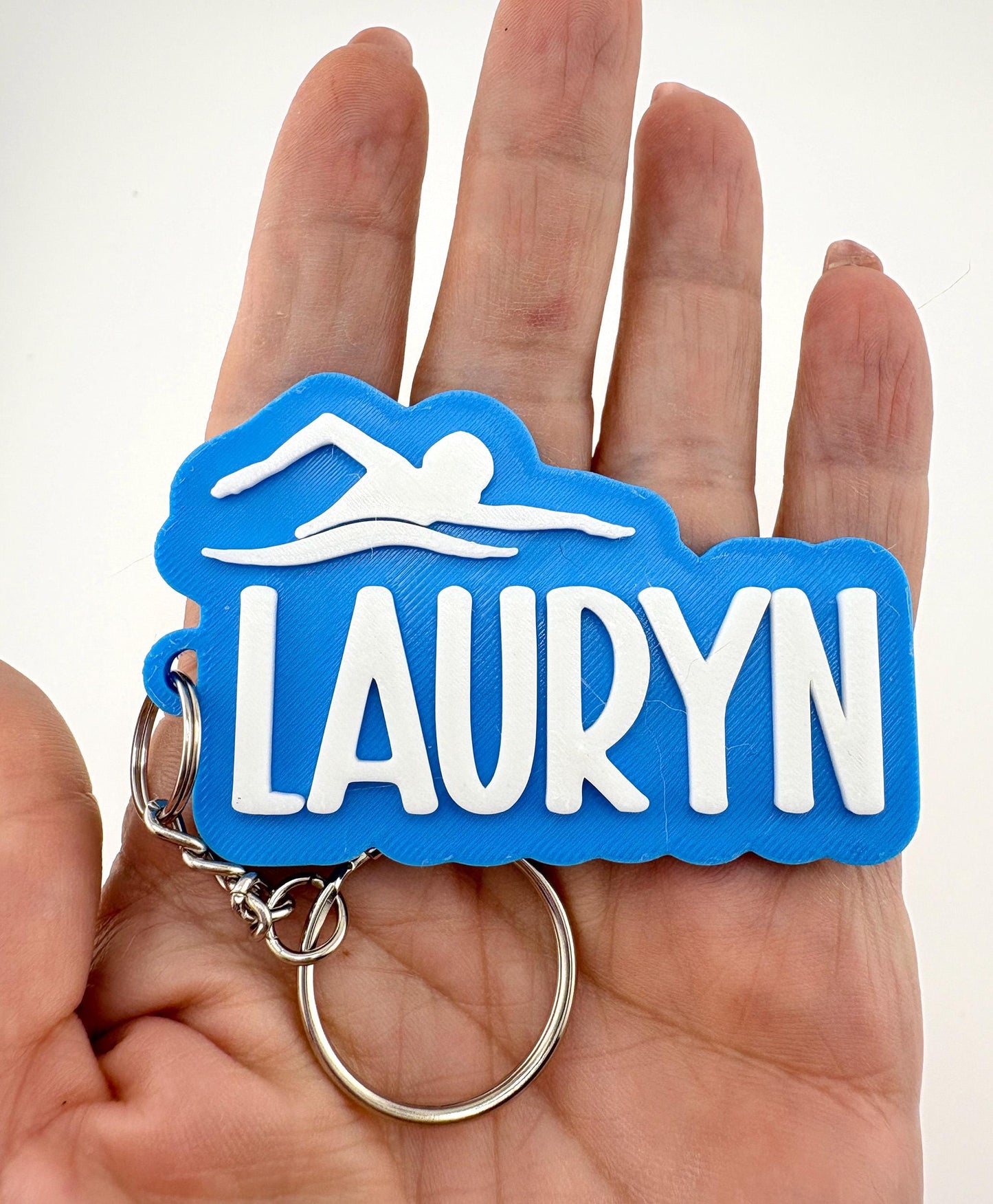 Personalized Swim Name Tag Keychain