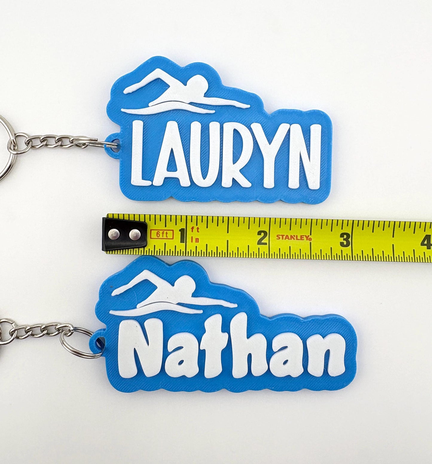 Personalized Swim Name Tag Keychain