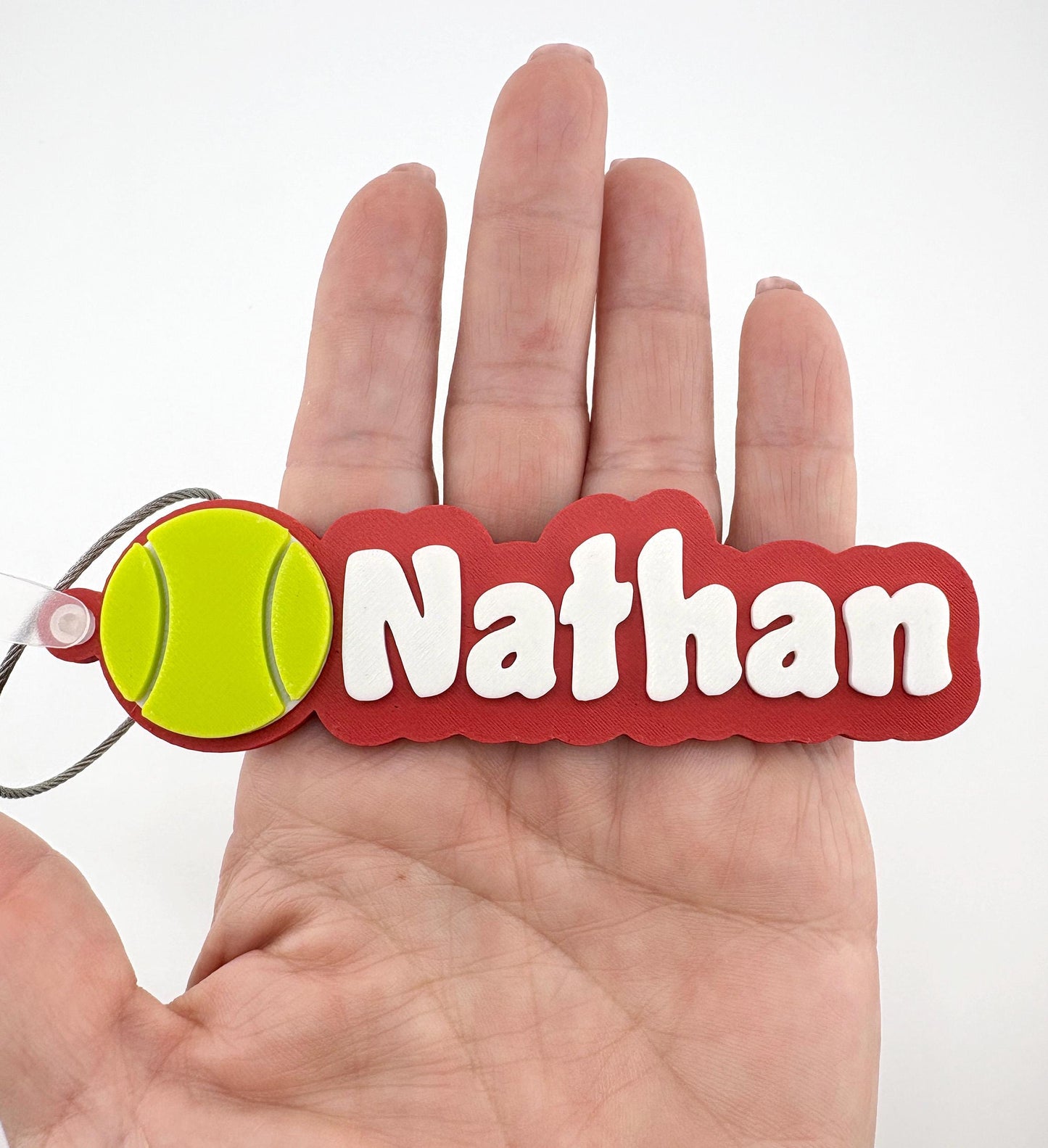 Personalized Tennis Name Tag Keychain
