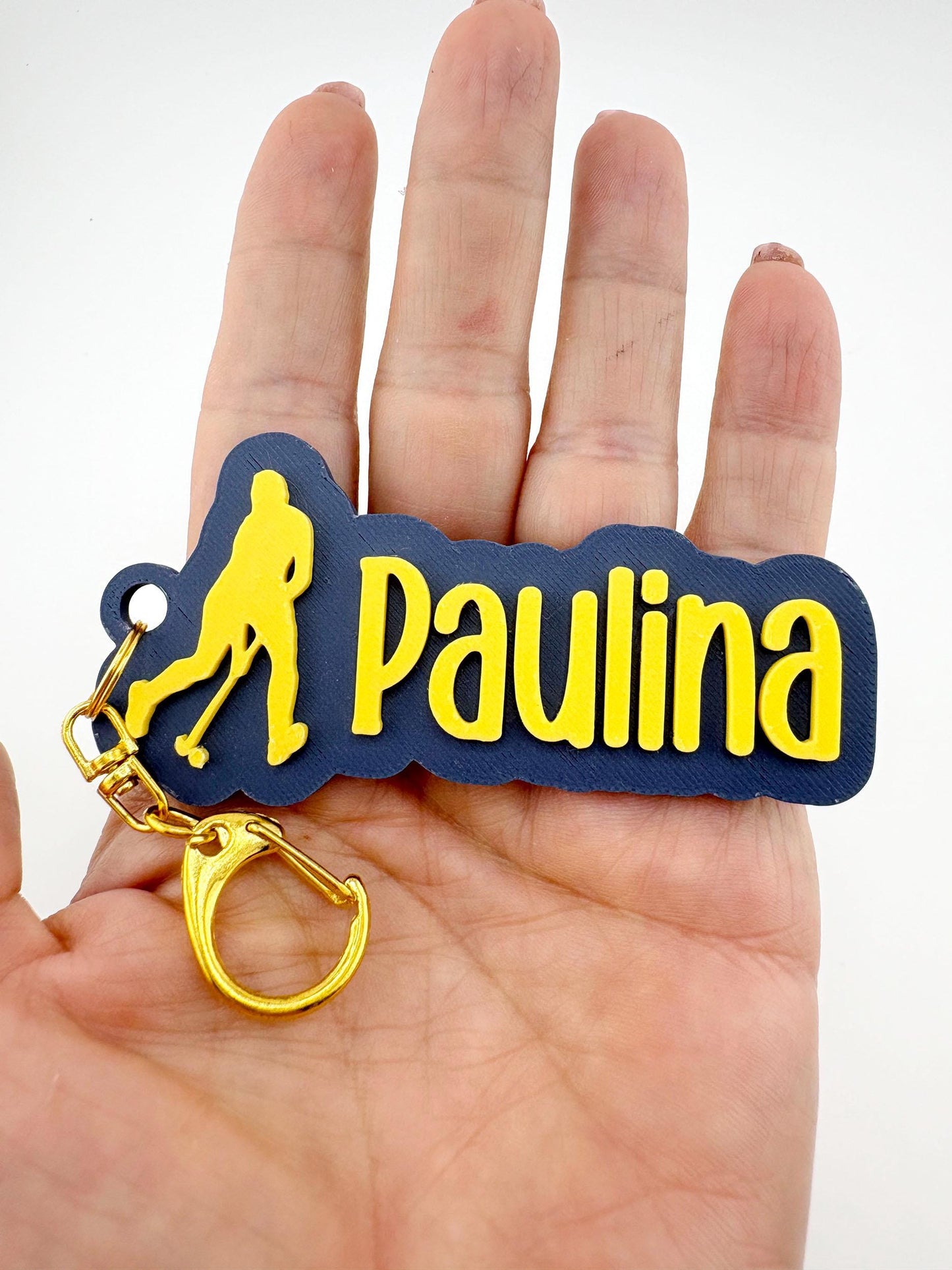 Personalized Field Hockey Name Tag Keychain