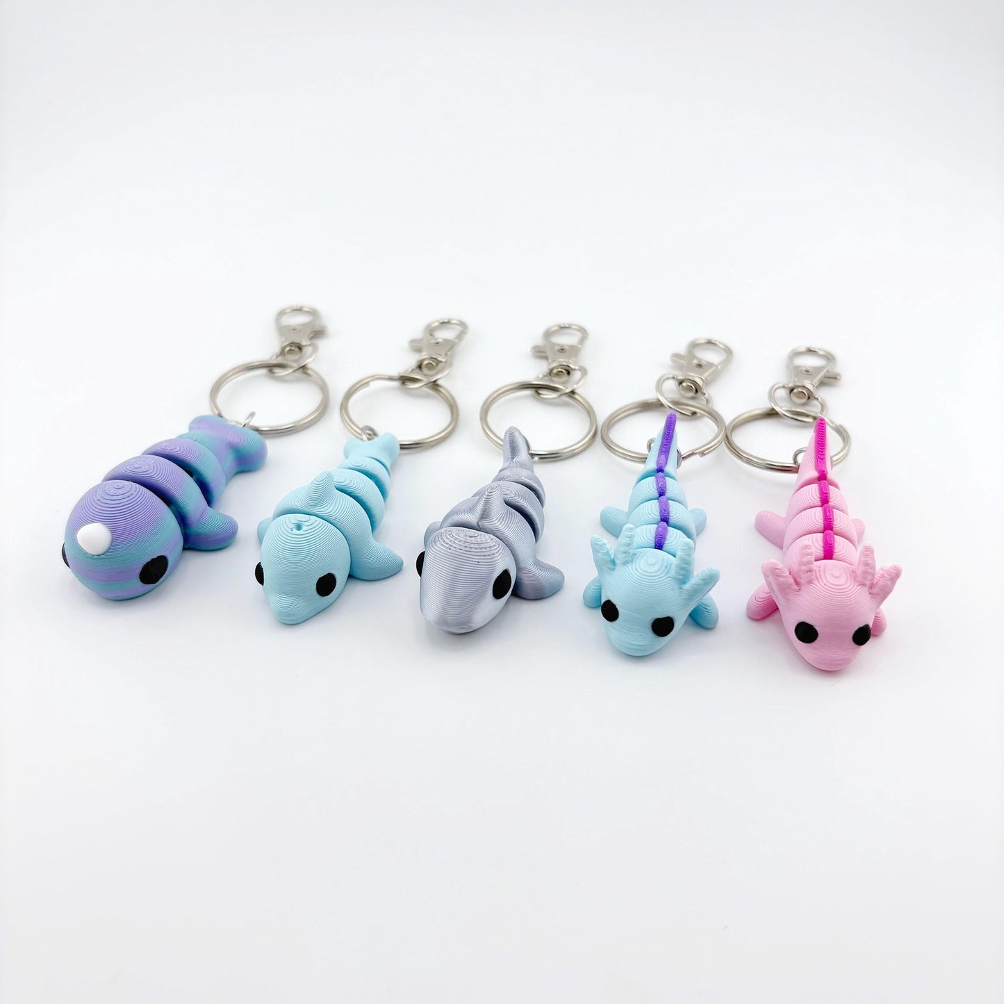 Baby Sea Creature Keychains - Shark, Dolphin, Narwhal, Axolotl, Flexi, Keychain