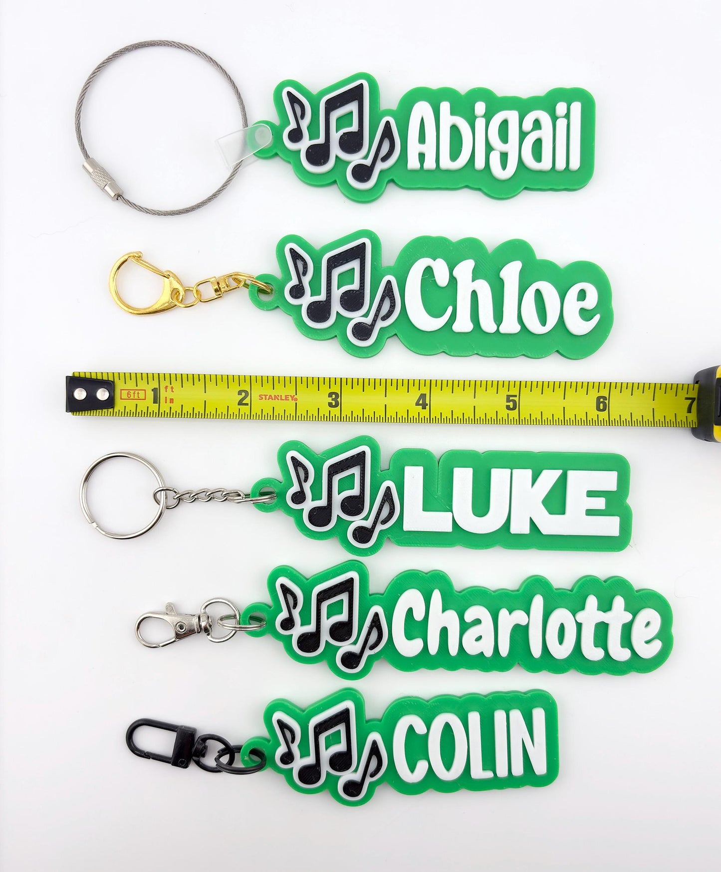 Personalized Marching Band Music Name Tag Keychain