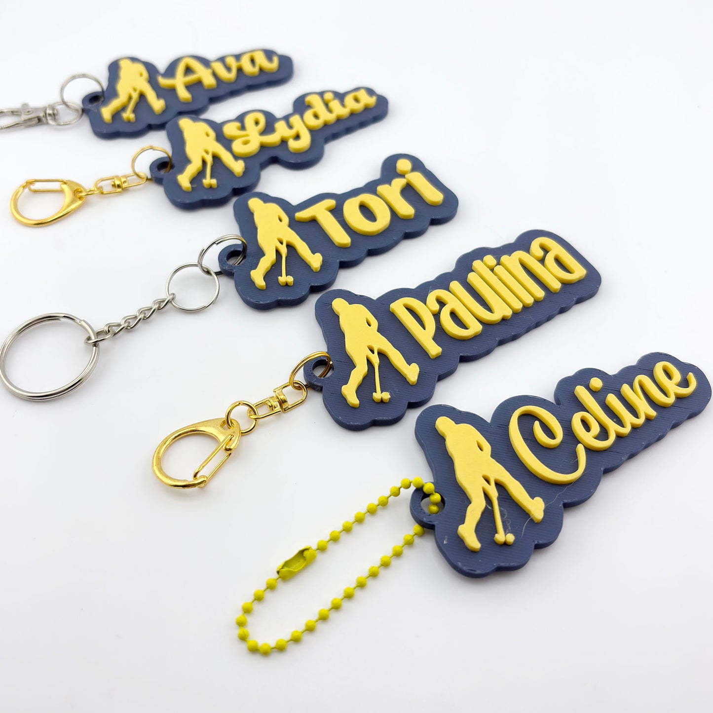 Personalized Field Hockey Name Tag Keychain
