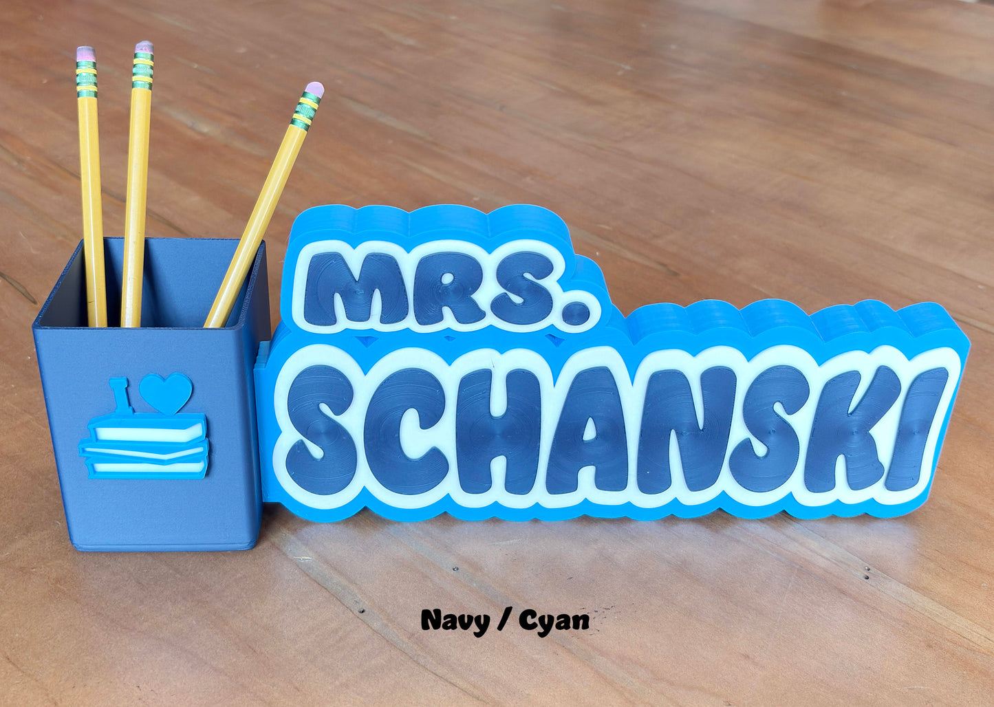 Personalized Desk Nameplate Pencil Holder