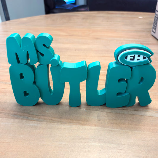 Personalized Desk Nameplate Blocky Letters FHC