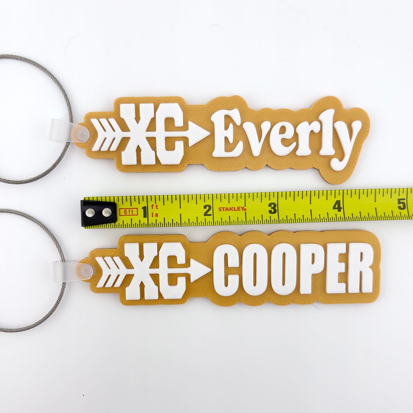 Personalized Cross Country Name Tag Keychain