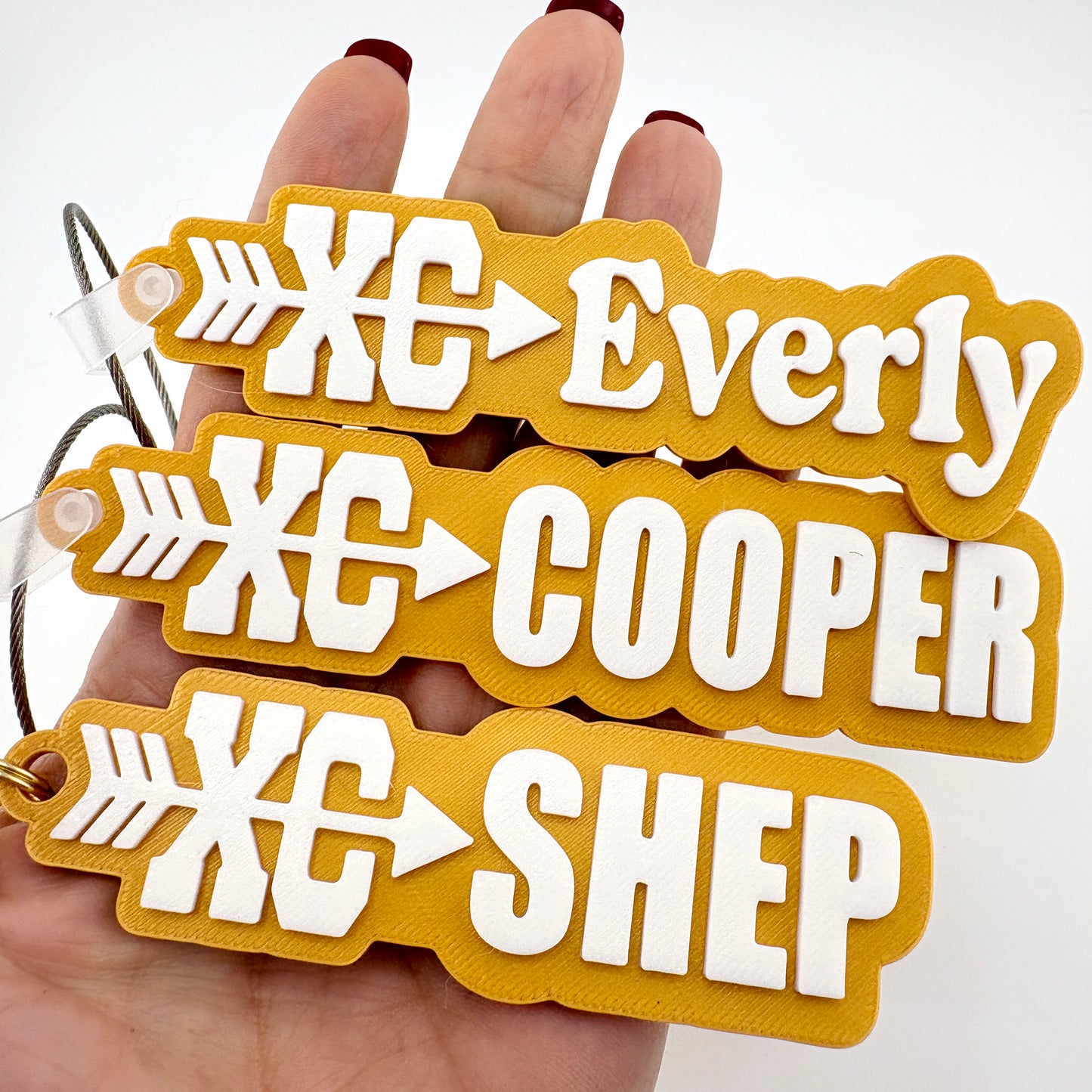 Personalized Cross Country Name Tag Keychain