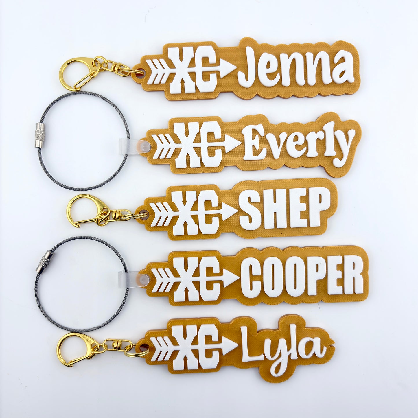 Personalized Cross Country Name Tag Keychain