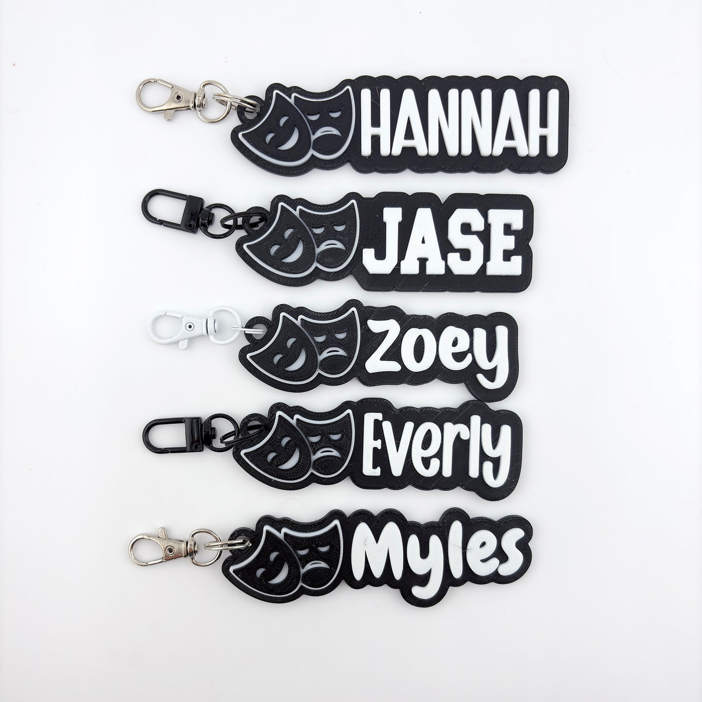 Personalized Theater Name Tag Keychain