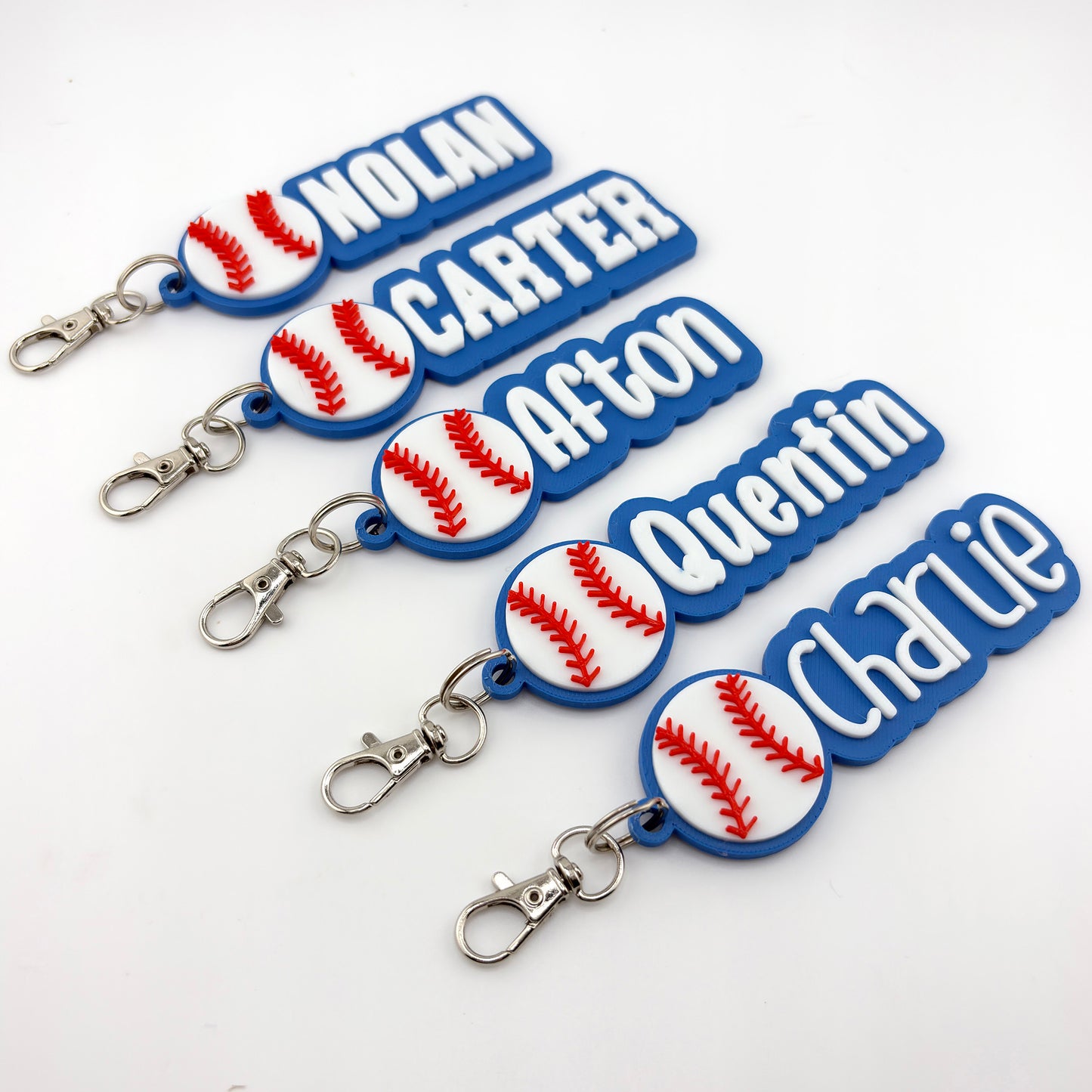Personalized Baseball Name Tag Keychain