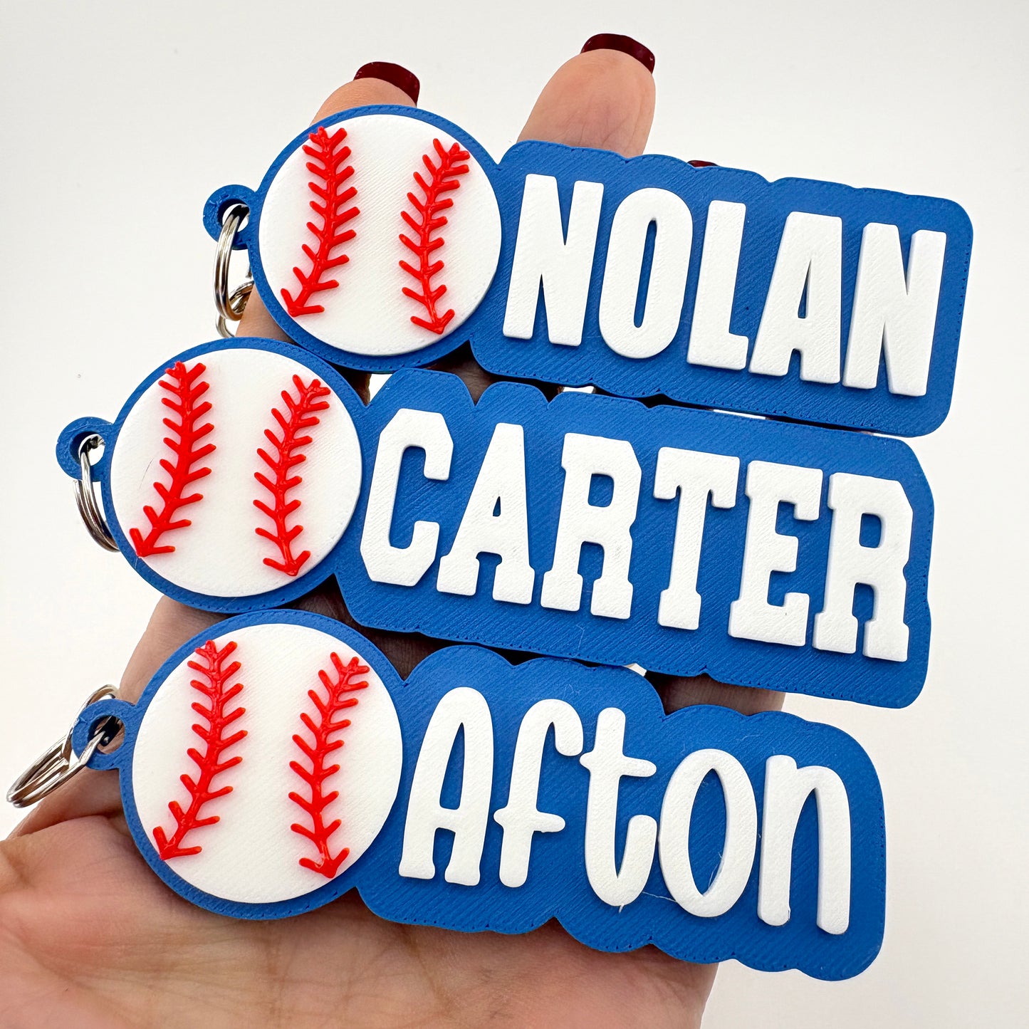 Personalized Baseball Name Tag Keychain