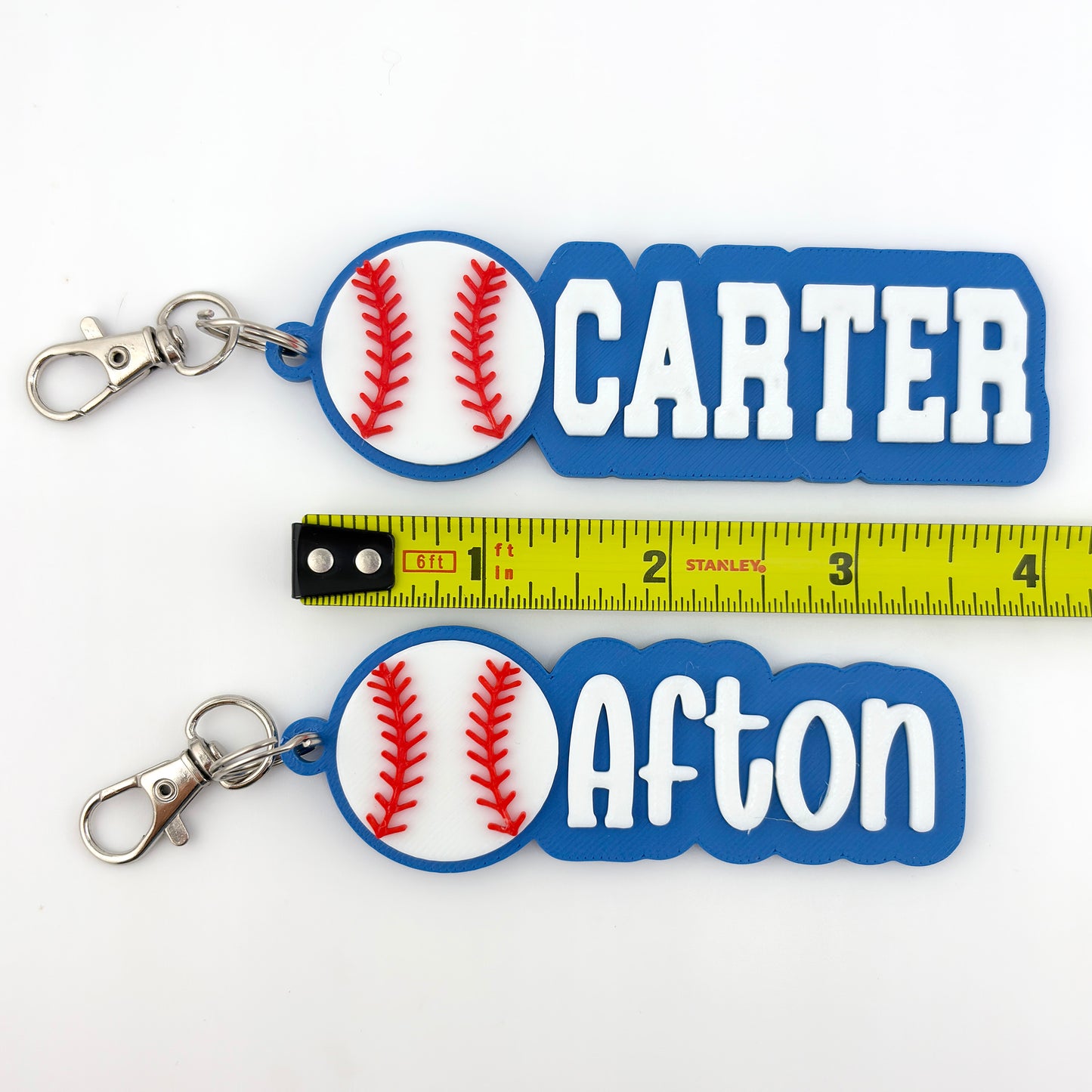 Personalized Baseball Name Tag Keychain