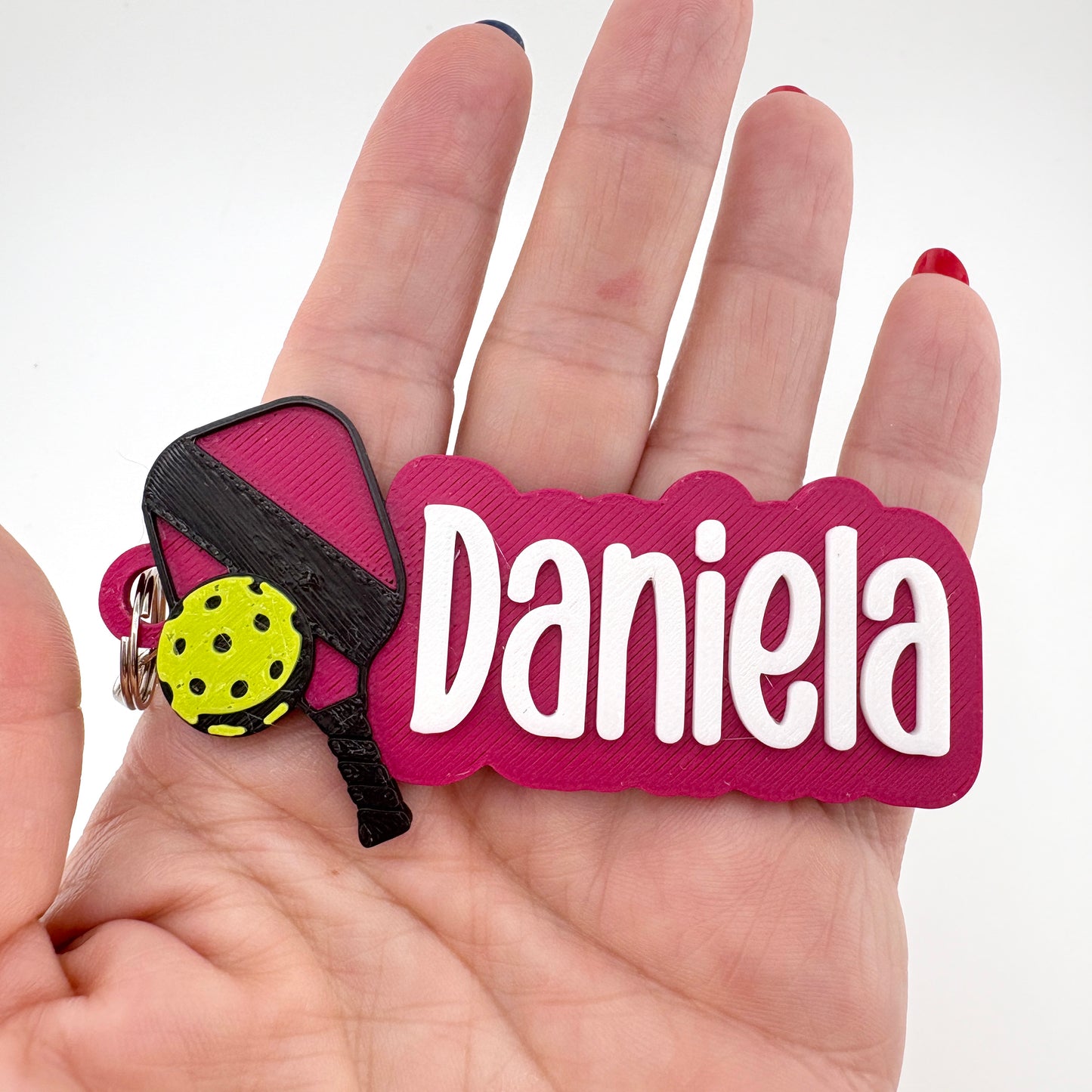 Personalized Pickleball Name Tag Keychain