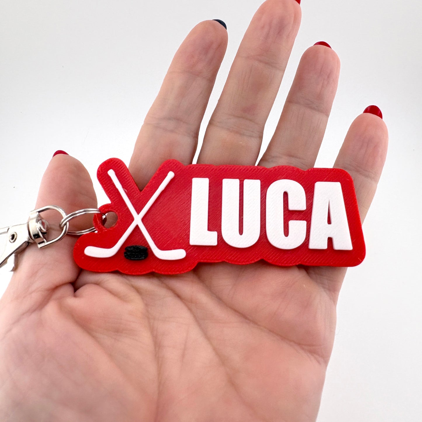 Personalized Hockey Name Tag Keychain