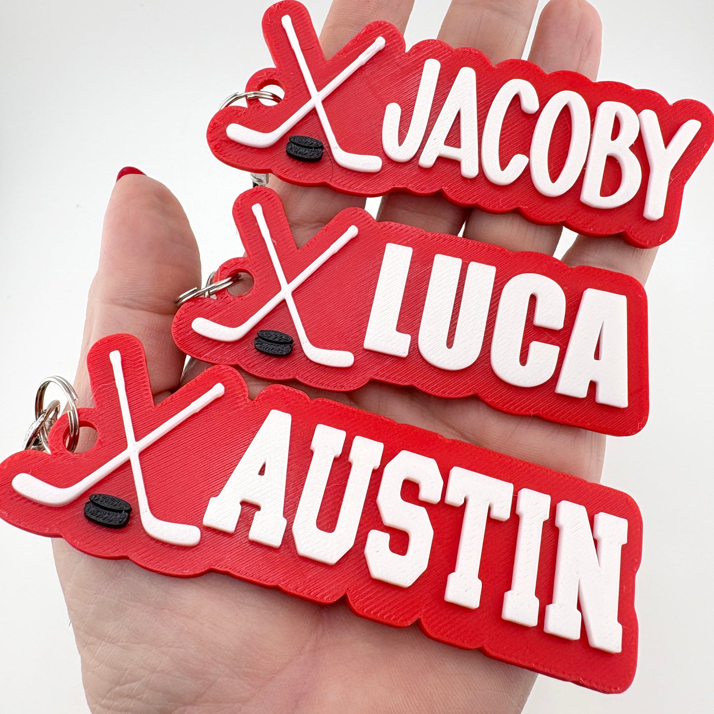 Personalized Hockey Name Tag Keychain