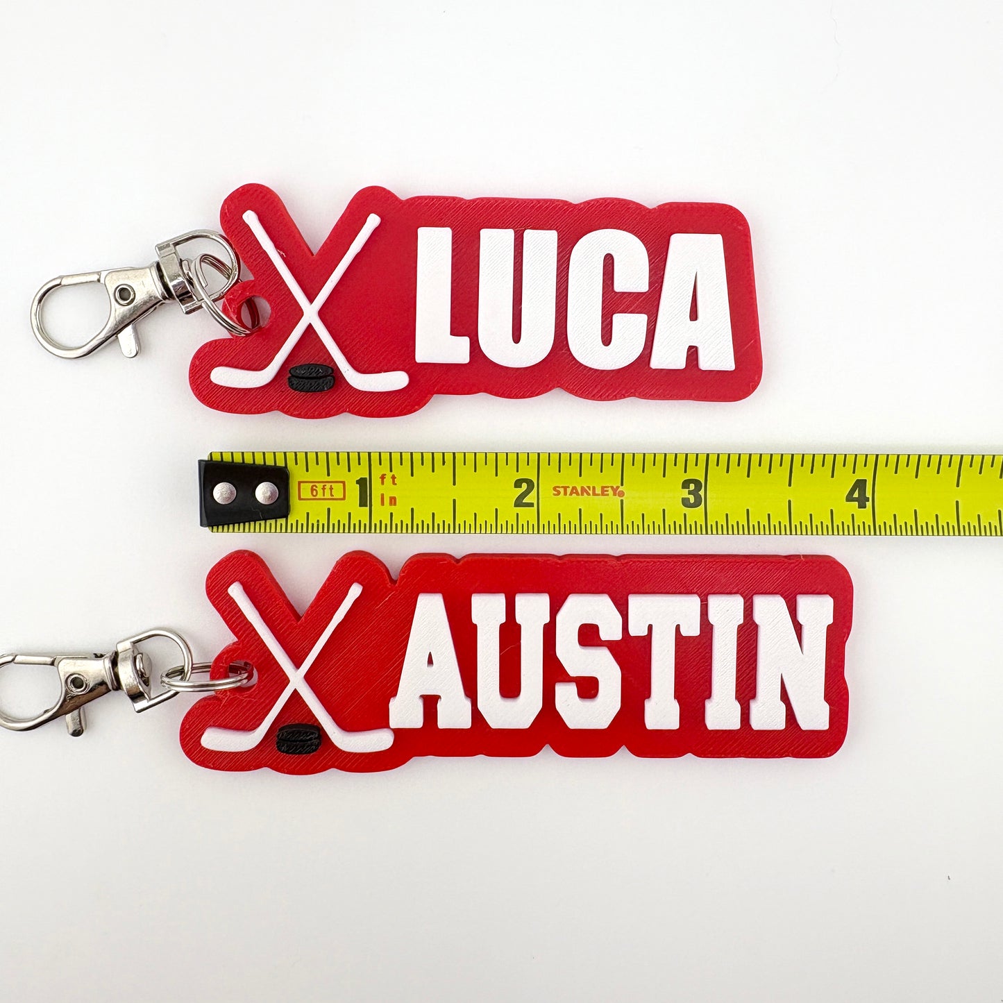Personalized Hockey Name Tag Keychain