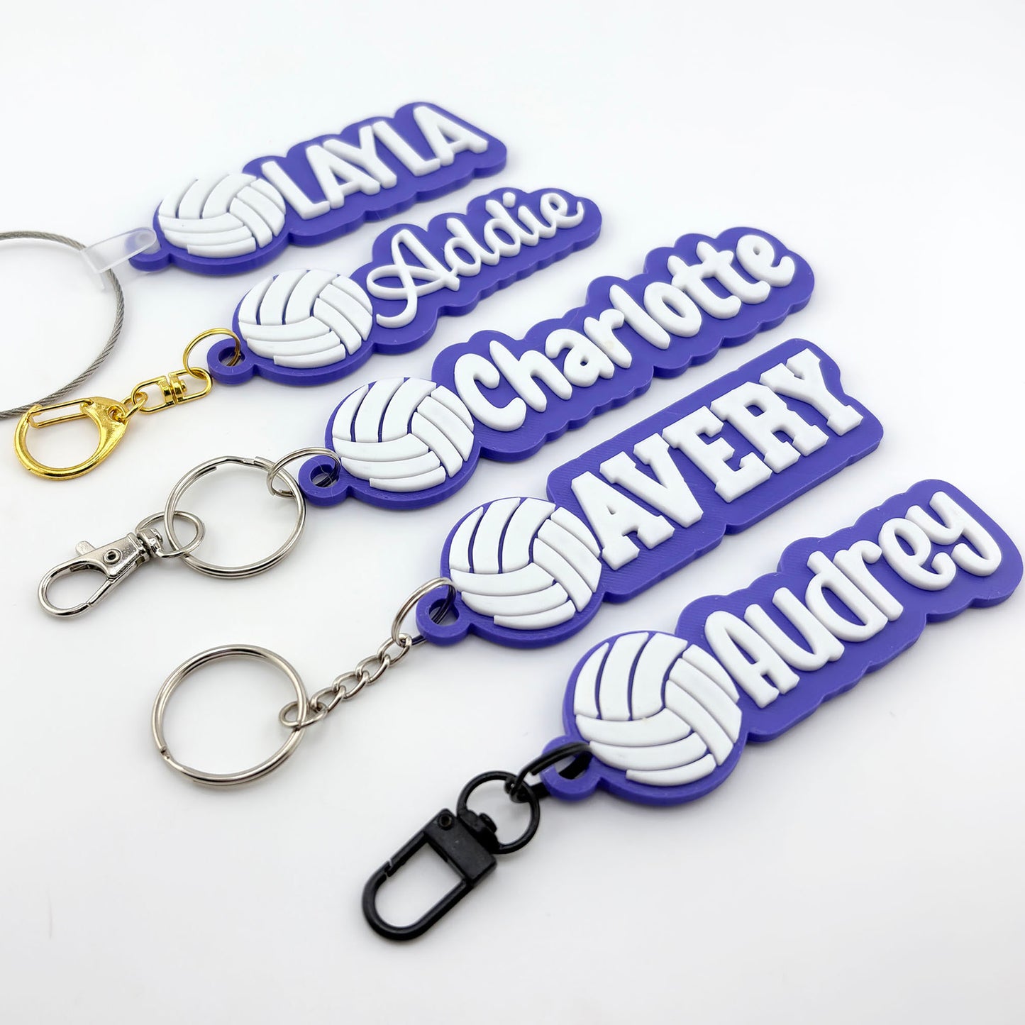 Personalized Volleyball Name Tag Keychain