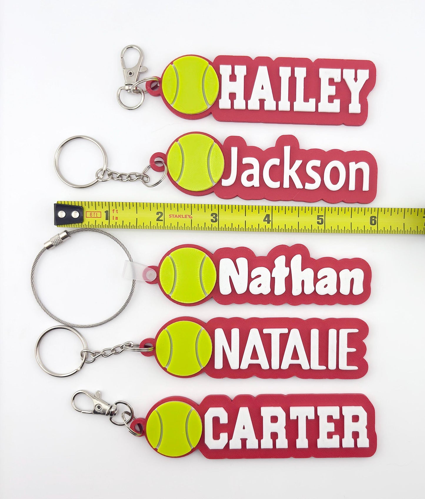Personalized Tennis Name Tag Keychain