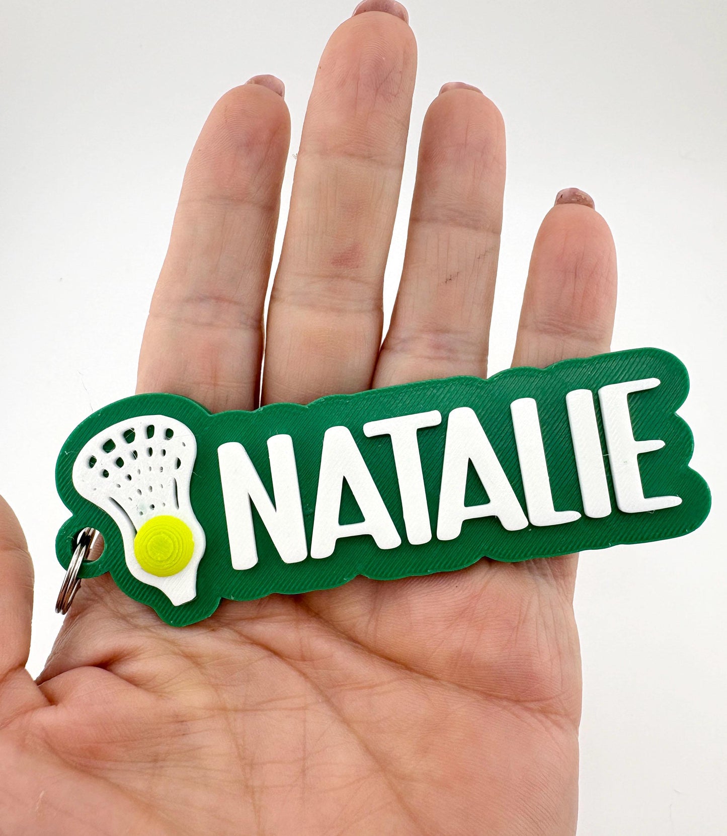 Personalized Lacrosse Name Tag Keychain