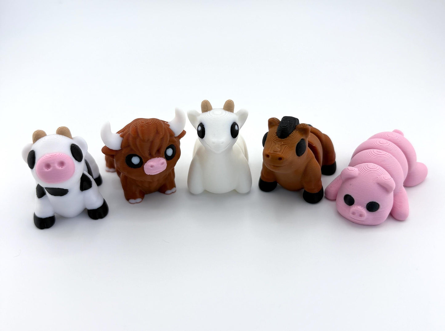 Baby Farm Animals - Cow, Highland Cow, Goat, Horse, Pig
