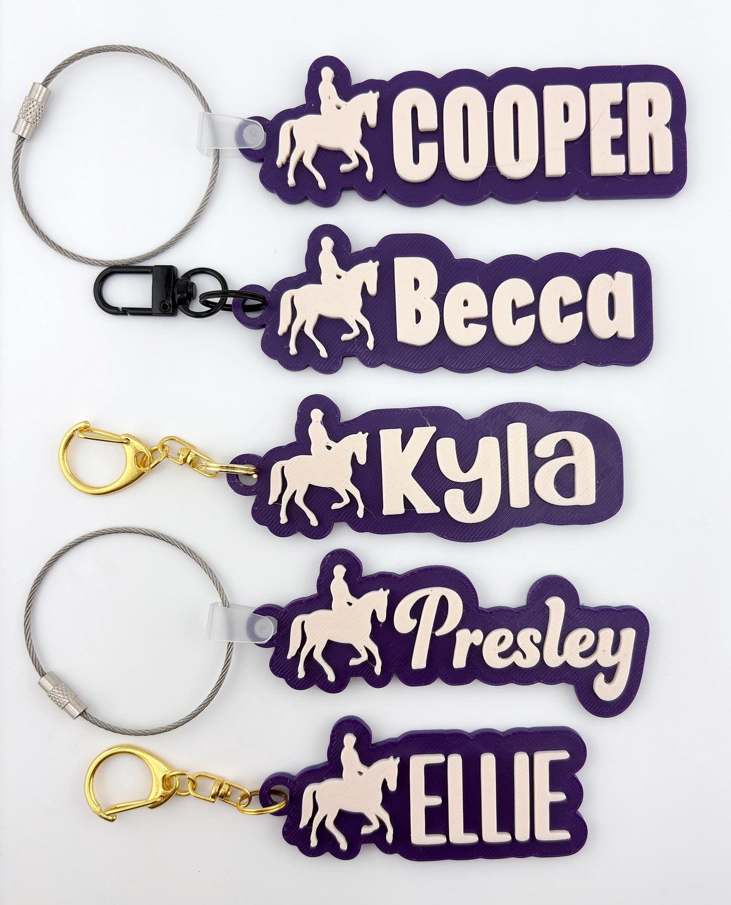 Personalized Equestrian Horse Name Tag Keychain