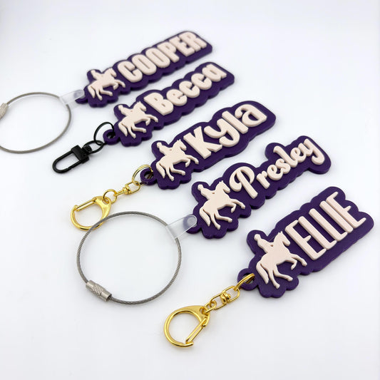 Personalized Equestrian Horse Name Tag Keychain