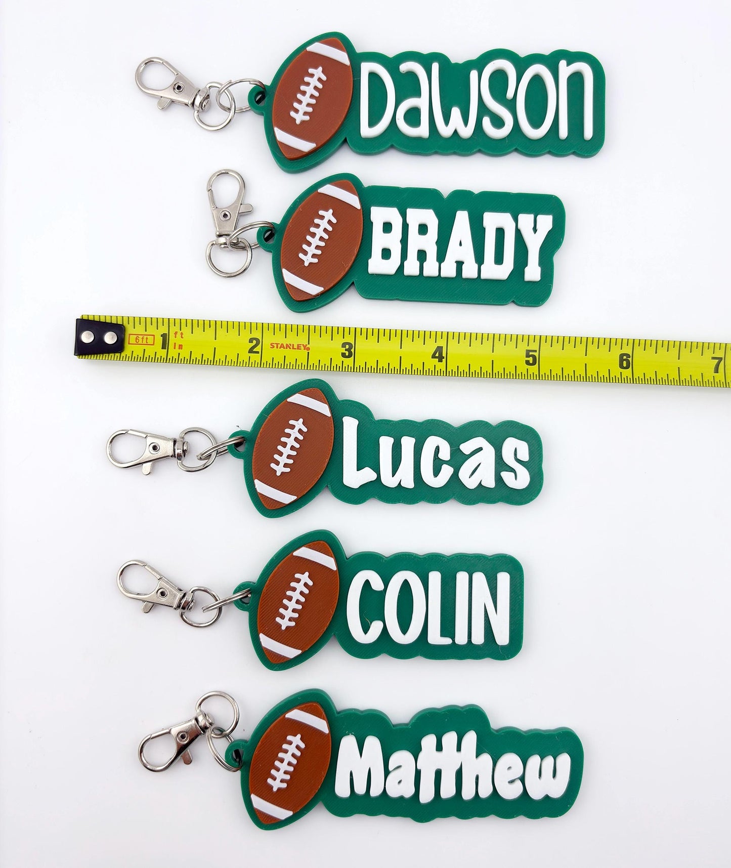 Personalized Football Name Tag Keychain