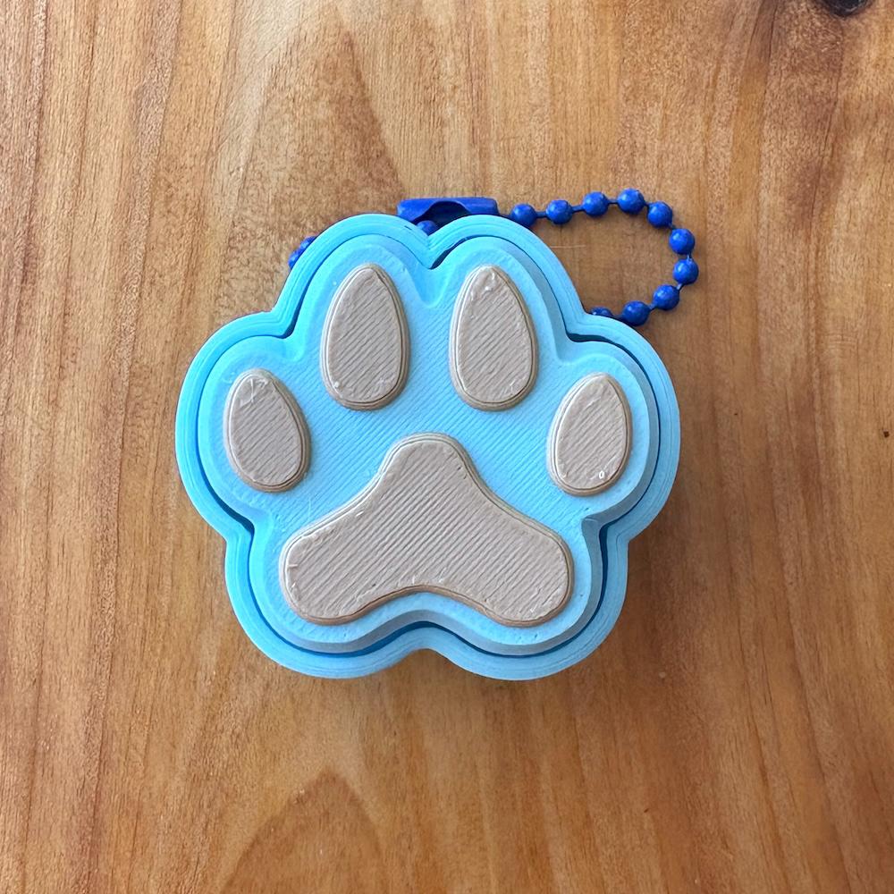 Cat/Dog Paw Print Key Clicker Fidget Keychain
