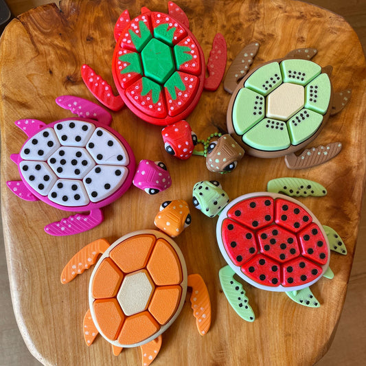 Turtle Multi-Key Sensory Clicker Fidget Toy - Fruit