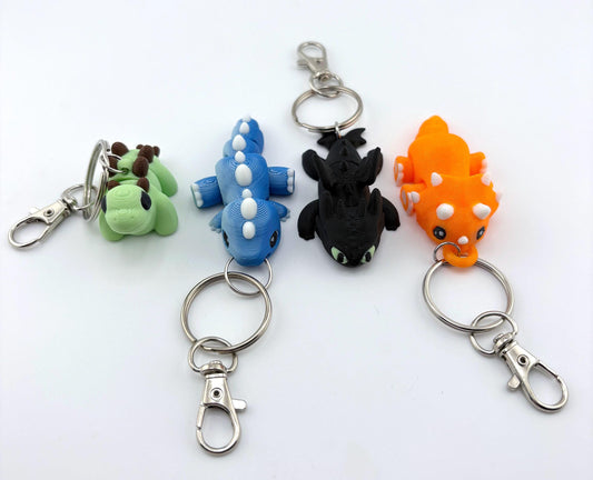 Baby Dinosaur Keychain - Stegosaurus T-Rex Toothless Triceratops