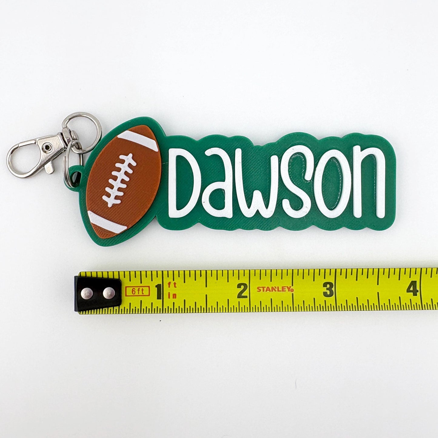 Personalized Football Name Tag Keychain