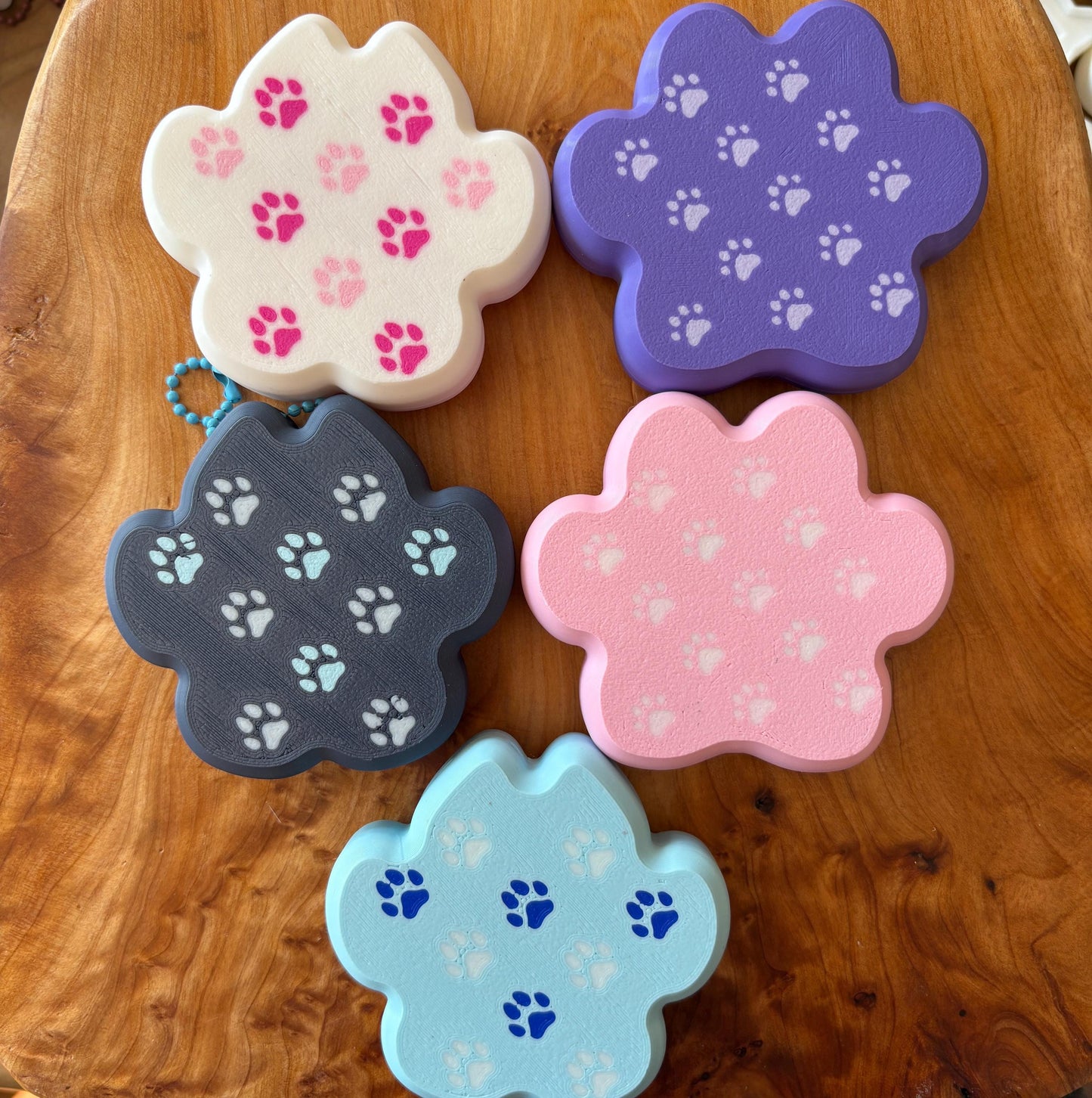 Cat/Dog Paw Multi-Key Clicker Fidget Keychain