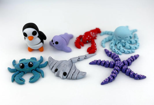 Baby Sea Creatures #2 - Lobster, Penguin, Seal, Crab, Starfish, Stingray, Octopus
