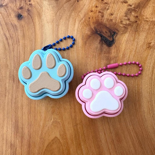 Cat/Dog Paw Print Key Clicker Fidget Keychain