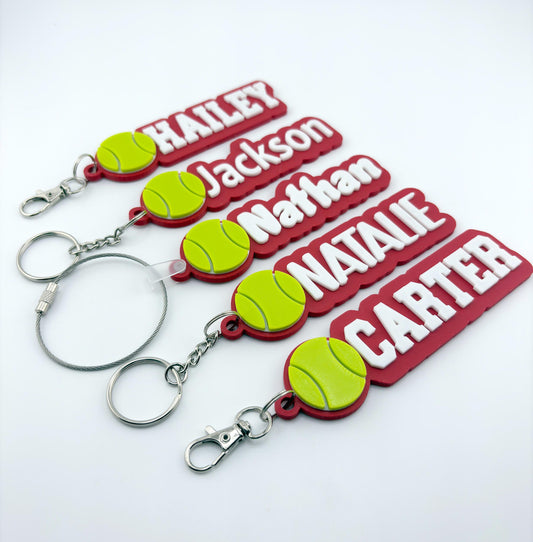 Personalized Tennis Name Tag Keychain
