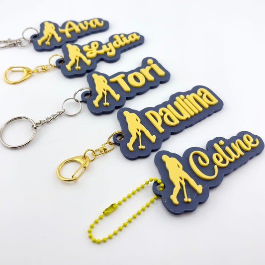 Personalized Field Hockey Name Tag Keychain