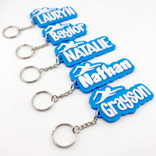 Personalized Swim Name Tag Keychain