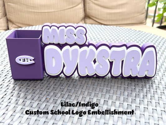 Personalized Desk Nameplate Pencil Holder