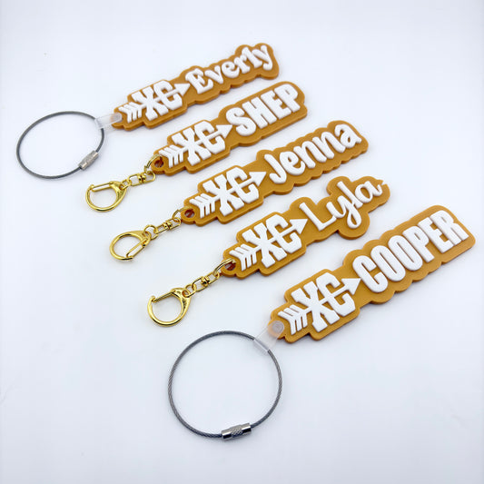 Personalized Cross Country Name Tag Keychain