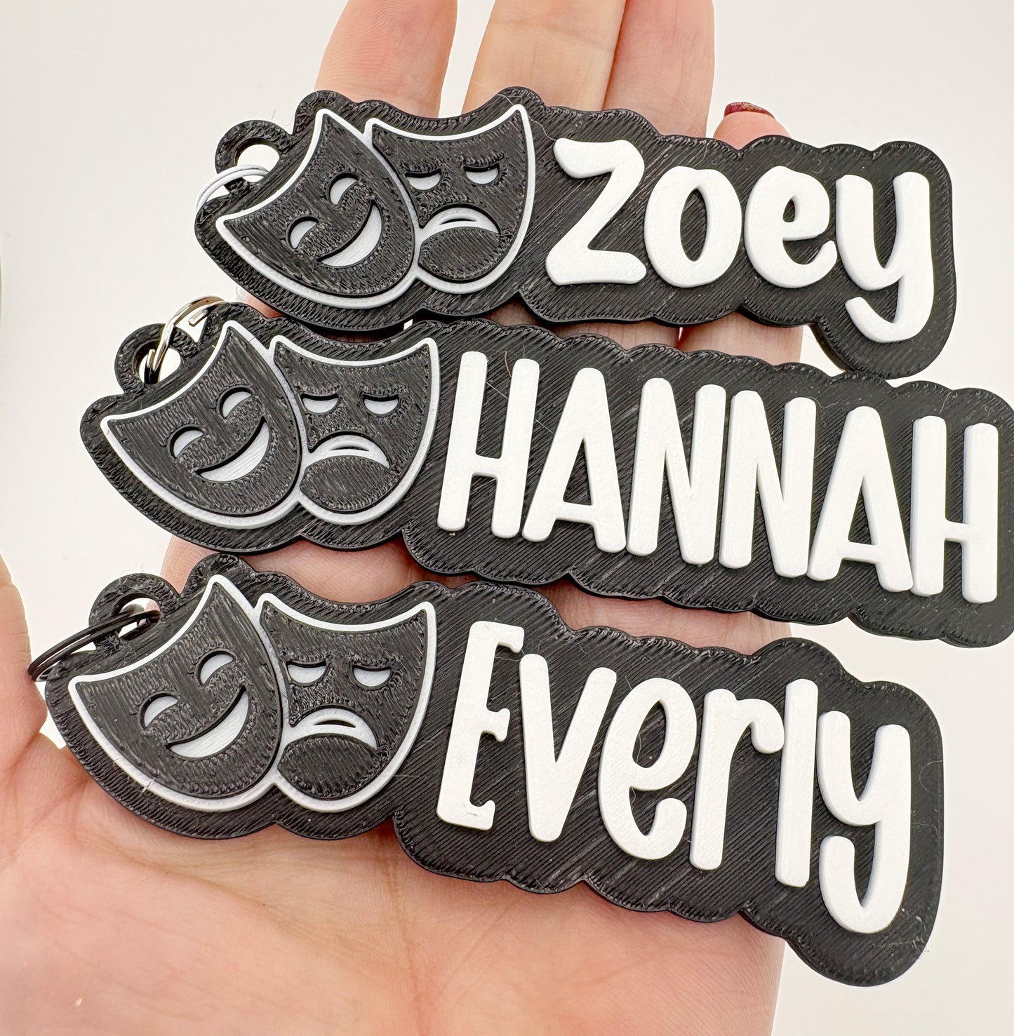 Personalized Theater Name Tag Keychain